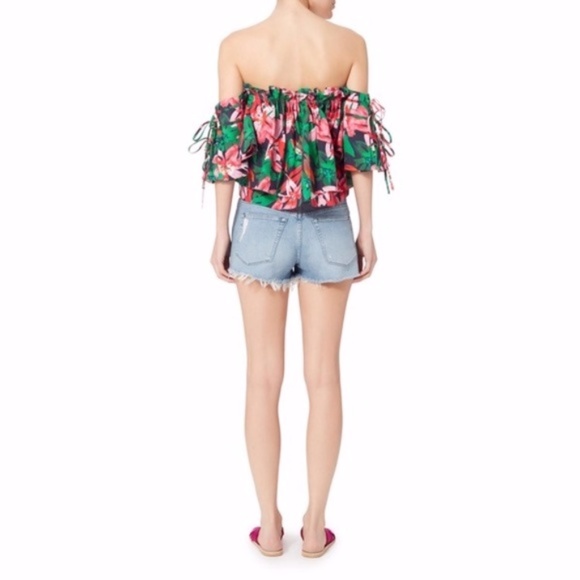 Marissa Webb  Garnet Lilly Print Leona Off Shoulder Top Small Cotton $298 Resort - Picture 11 of 11